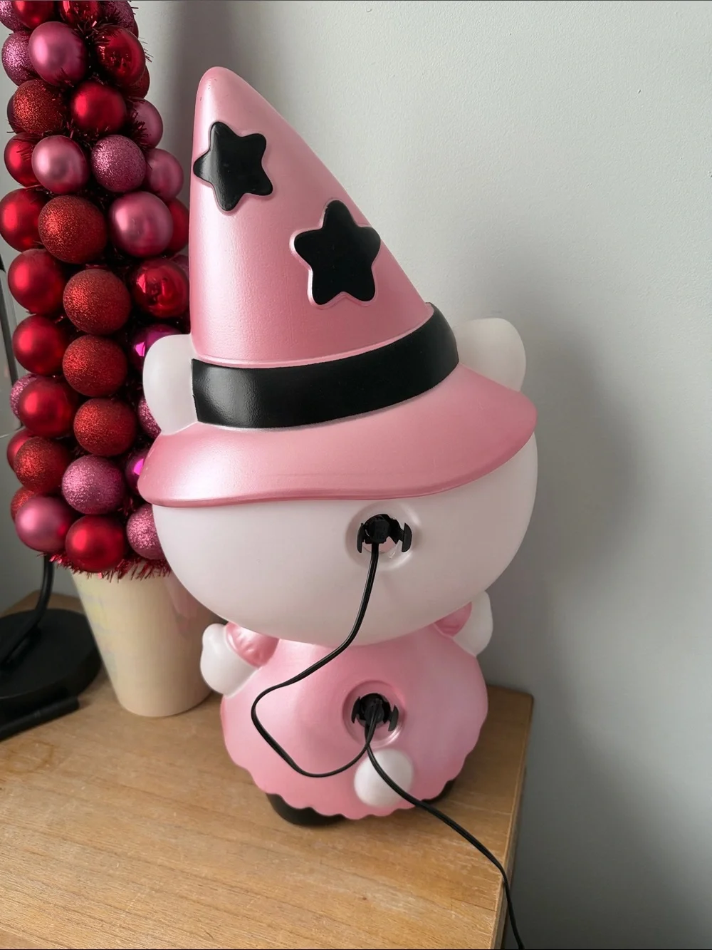 Hello Kitty Pink Witch Figurine with Black Accents